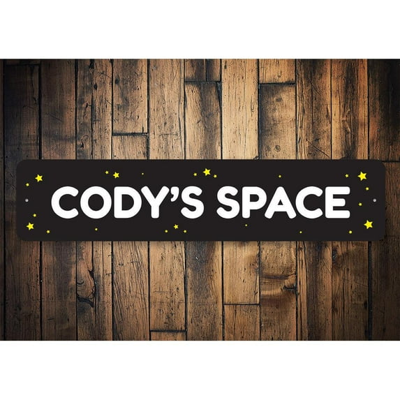 Kids Space Novelty Decor, Metal Wall Sign - 4x18 Inches