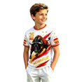 thumbnail image 1 of Kids Spain Bull Graphic Football Short Sleeve T Shirt Boys Girls Soccer Training Uniform Sport Casual Fan Tee 3 Years-16 Years, 1 of 4