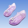 thumbnail image 1 of Kids Sparkly Jelly Shoes Girls Sandals, Floral Cutout Mary Janes with Bow & Gem Accent for Dress Up Water Shoes Purple 11, 1 of 9