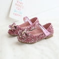 thumbnail image 1 of Kids' Sparkly Rhinestone Flat Shoes, Adjustable Strap Glitter Decor Non‑slip Sole Toddler Princess Casual Shoes Pink 25, 1 of 2