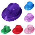 thumbnail image 1 of Kids Sparkly Sequin Top Hat Performance Accessory for Dance Party Stage Show and Birthday Celebration, 1 of 3