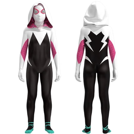KEPZEAL Girls Gwen Jumpsuit Fancy Dress Halloween Kids Cosplay Costumes for 5-6 Years