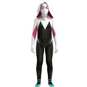 Kids Spider-Gwen Jumpsuit Fancy Dress Halloween Spidewoman Cosplay Costumes For 5/6 Years