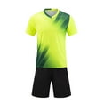 thumbnail image 1 of Kids Sport Outfit 2-Piece Set Green, Quick-Dry Play Clothes for Boys Girls Youth 4-13 Years, Polyester Top & Shorts,Size 10-11T, 1 of 5
