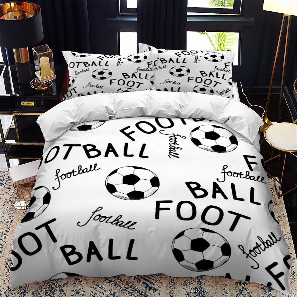 Kids Sport Theme Bedding Sets 3 Piece Duvet Cover Set with Pillowsham