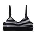 thumbnail image 1 of Kids Sports Bras Girls Stretch Training Bra Wirefree Sports Bras Striped Comfortable Padded Seamless Bralette Underwear Black 17Y, 1 of 3