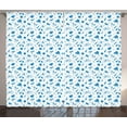 thumbnail image 1 of Kids Sports Curtains 2 Panels Set, Bicycle Rollers Boxing Bowling Table Tennis Baseball Soccer Illustration, Window Drapes for Living Room Bedroom, 108W X 108L Inches, Azure Blue White, by Ambesonne, 1 of 3