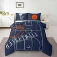 thumbnail image 1 of Sports Full Bedding Sets Basketball Comforter Set, Basketball Print Reversible Duvet Insert Ball Game Down Comforter, Basketball Court Bedding Comforter Sets, 1 of 5