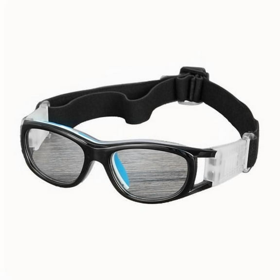 Kids Sports Goggles, Polycarbonate Lens Adjustable Strap for Basketball Football Hockey Baseball Volleyball Cycling Ages kidsBlack blue frame