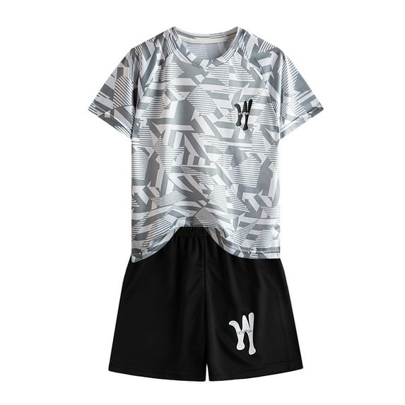 Kids Summer Basketball Set Crew Neck Short Sleeve T-Shirt Tops Casual Shorts School Outdoor Activities Summer Baby Boy Clothes 3-4 Years Boy Clothes