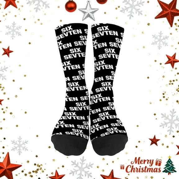 Kids Sports Socks Six Seven 6 7 Graphic Print Crew Socks