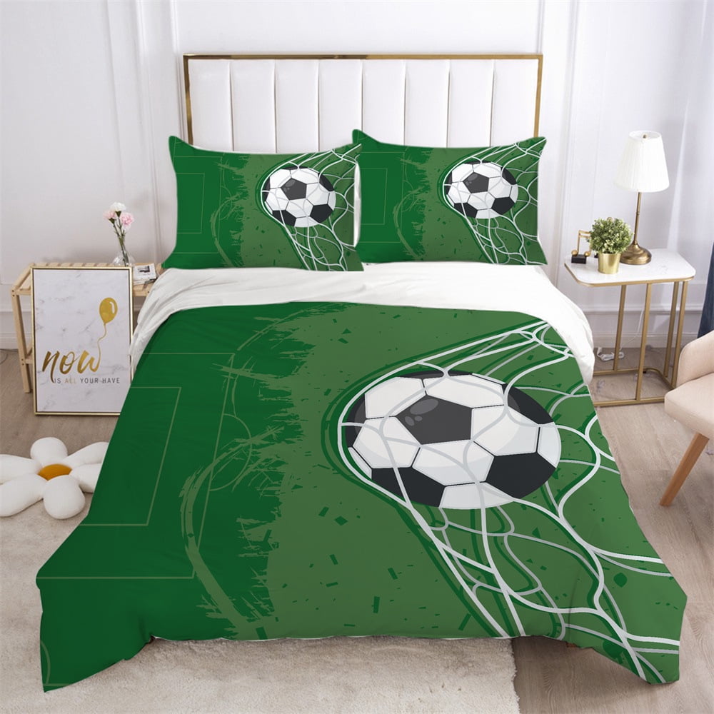 Kids Sports Theme Bedding Set,Basketball Football Baseball Tennis Print