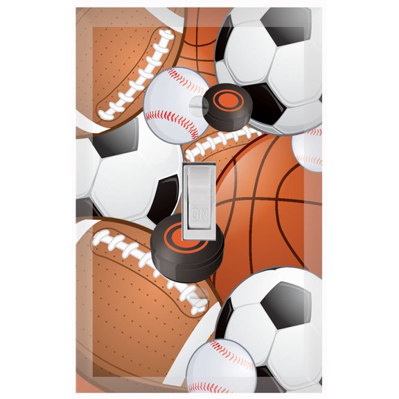 Kids Sports Themed Create-A-Mural Single Toggle Light Switch Cover Plate