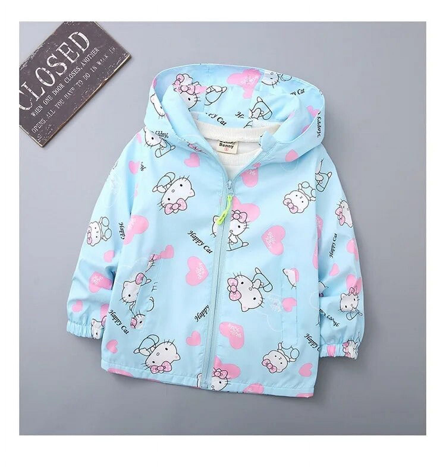 Kids Spring Autumn Jackets for Girls Sanrio Hello Kitty Cartoon Coat