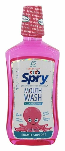 Kids Spry Natural Xylitol Bubble Gum Mouth Wash Enamel Support 16 fl oz 2 Pack