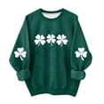 thumbnail image 1 of Kids St Patrick Sweatshirts Long Sleeve Crew Neck Festival Print Pullover Tops Casual Loose Holiday Outfits (10-11 Years, Green), 1 of 5