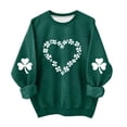 thumbnail image 1 of Kids St Patrick Sweatshirts Long Sleeve Crew Neck Festival Print Pullover Tops Casual Loose Holiday Outfits (2-3Years, Green), 1 of 5