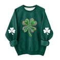 thumbnail image 1 of Kids St Patrick Sweatshirts Long Sleeve Crew Neck Festival Print Pullover Tops Casual Loose Holiday Outfits (5-6Years, Green), 1 of 5