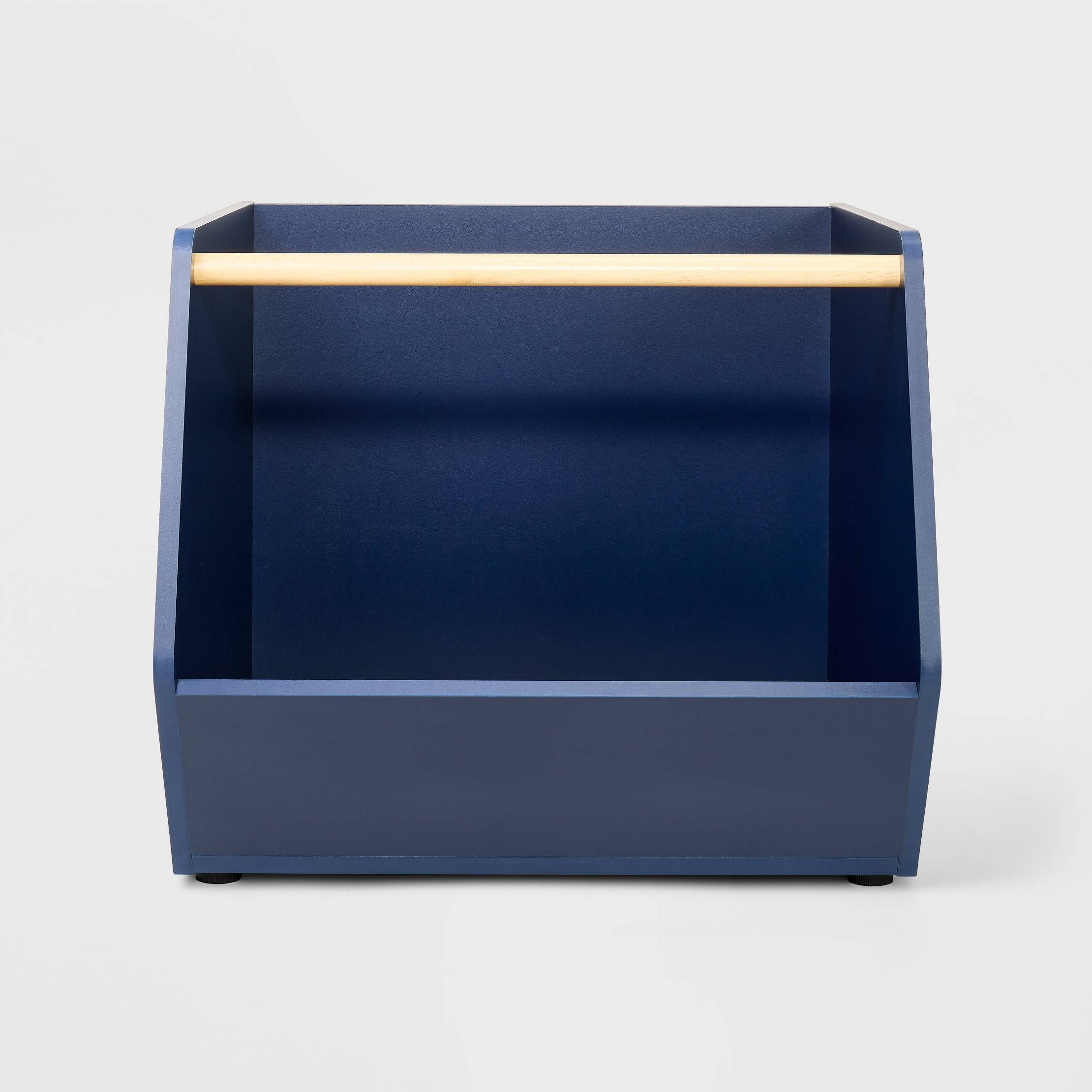 Blue Stackable MDF Kids' Storage Bin with Wooden Rod