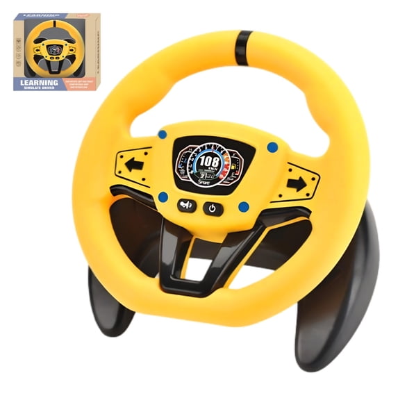 Kids Steering Wheel for Car 360° Rotation Simulation Toy Steering Wheel ...