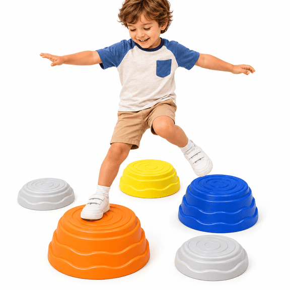 SSLittleminds Stepping Stones for Kids, 5-Piece Stackable Balance Set, Ages 3+