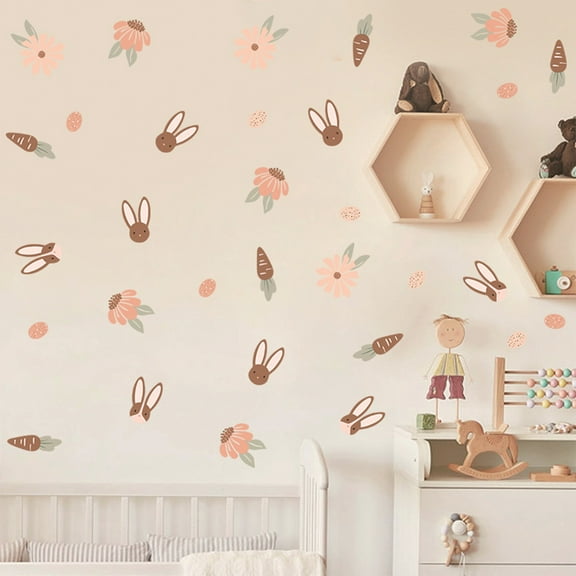 Kids Stickers,Easter Children's Room Wall Flower Decoration Wallpaper BOHO Wall Sticker Wall Decoration