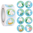 thumbnail image 1 of Kids Stickers,Easter Rabbit Eggs Cartoon Decoration Sticker Sticker Holiday Atmosphere Decoration Removable 500pcs/roll, 1 of 7