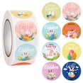 thumbnail image 1 of Kids Stickers,Easter Rabbit Eggs Cartoon Decoration Sticker Sticker Holiday Atmosphere Decoration Removable 500pcs/roll, 1 of 7