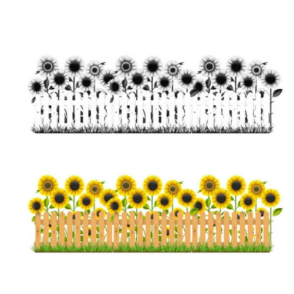 Kids Stickers,Flower Bushes Sunflower Skirting Line PVC Stickers Removable Personality Wall Stickers Living Room Bedroom PVC Stickers Bathroom Toilet Decorative Wall Stickers