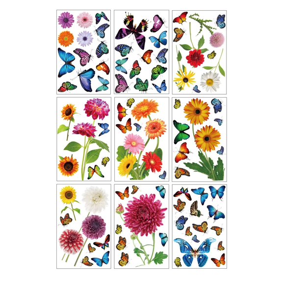 U.S-Decorative-Home Dwarf Flower Butterfly Window Alert Decals