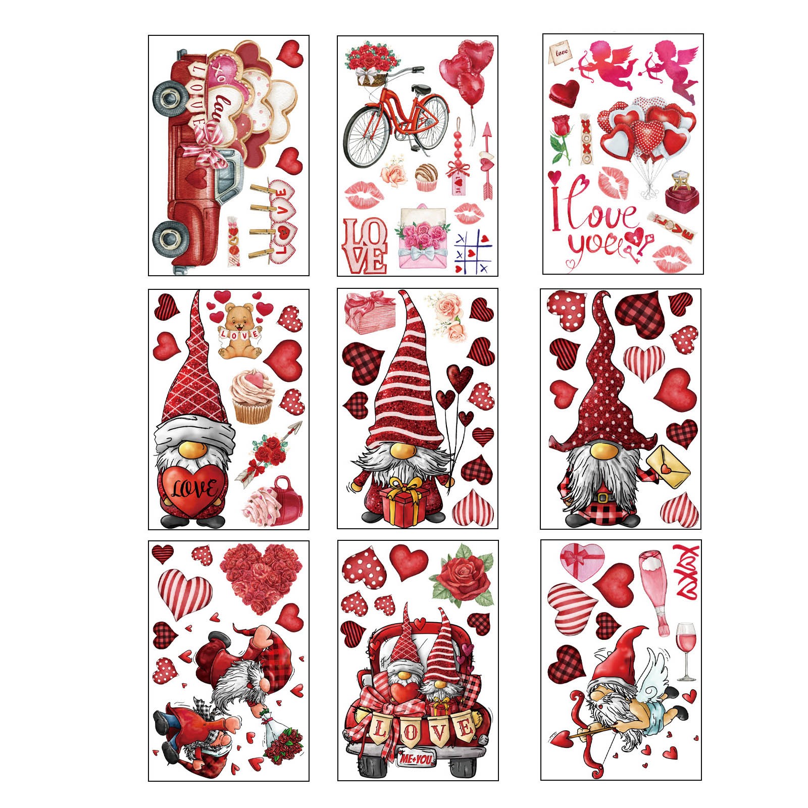 Kids Stickers Valentine'S Day Static Window Stickers Window Glass ...