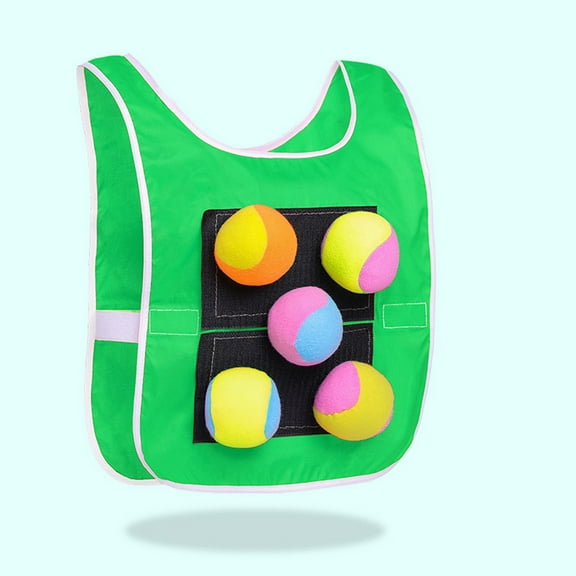 Kids Sticky Ball Game Set with 5 Balls - Outdoor Throwing Toy Cloth Mat Parent-Child Activity for Backyard Play Birthday Gift(Green)