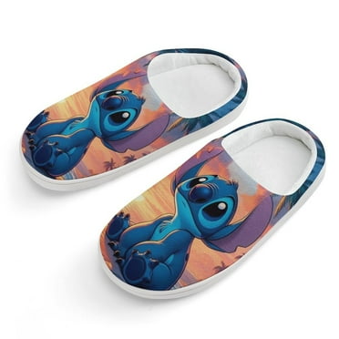 Kids Stitch Cartoon Anime Cotton Slippers Fuzzy Warm Cozy Slippers Breathable Fluffy Plush Outdoor Slippers for Litter Kid US11-12