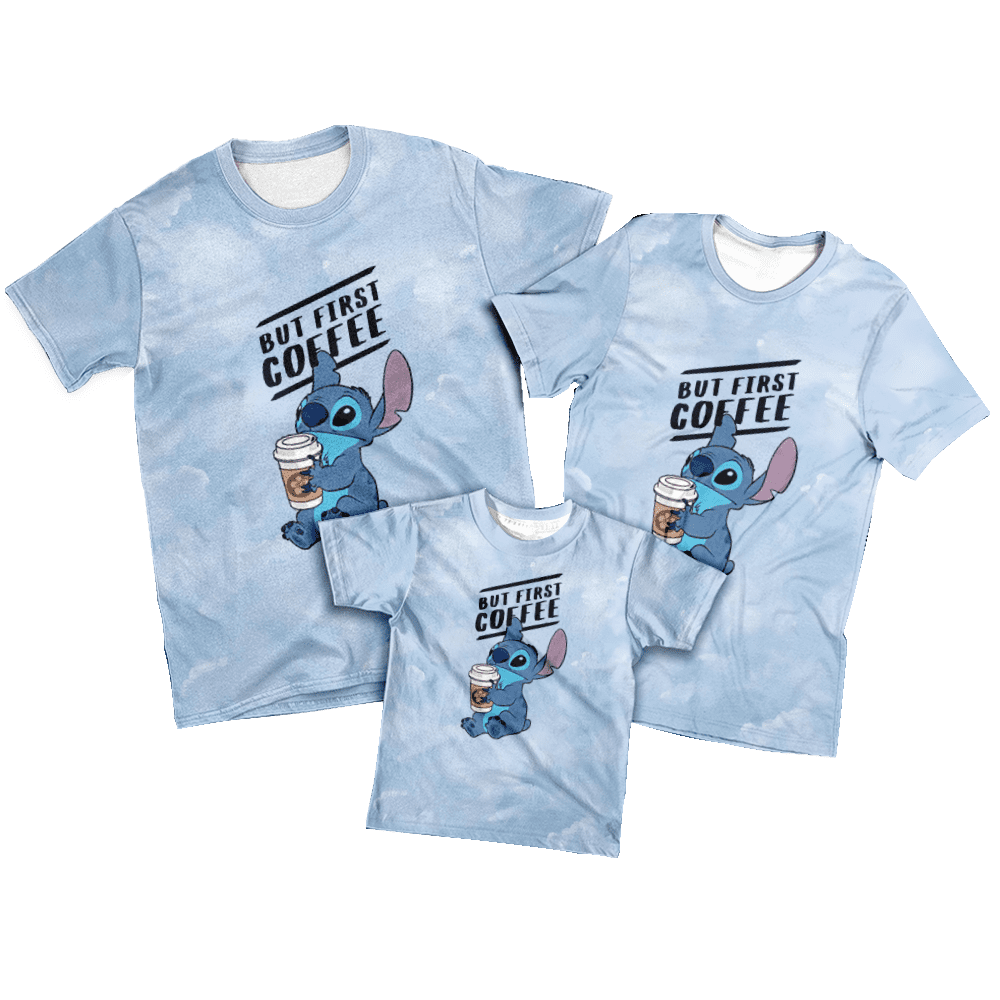 Kids Stitch Print 3D Tees Funny Unisex Custom Family Shirt Family Vacation Shirts Shirts for Family