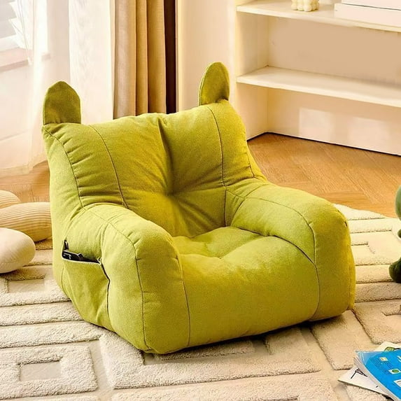 Kids Storage Chair with Side Pocket - Soft Velvet Child Sofa, 50x50cm Bear-Shaped Lounge Chair for Playroom & Bedroom, Breathable & Durable, Includes Zipper Storage, Ideal for Small Spaces