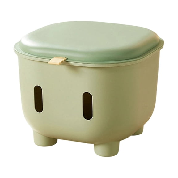 Kids Storage Stool, Multifunctional Children Storage Bin, Durable Material Cute Style Toys Organizer, Snack and Clothes Container for Home Use, Light Green Convertible Foot Seat