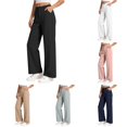 thumbnail image 1 of Kids Straight Leg Chino Pants Pull On Elastic Waist Uniform Trousers for Boys Girls School Daily Wear, 1 of 8