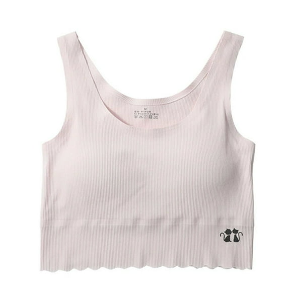 Kids Strapless Bra Girls' Training Underwear Sports Seamless Bra with Padding Sports Bra with Padding M