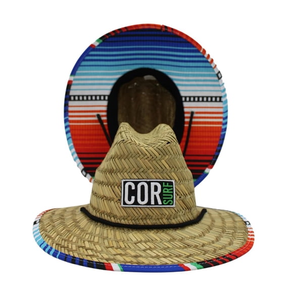 Kids Straw Hat Summer Beach Hat for Boys and Girls Classic Lifeguard Sun Hat by COR Surf (Sarape, 50 CM))