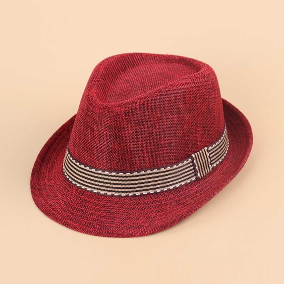 Kids' Straw Sun Hat, Wide Brim Bow Decoration Beach Hat for Boys and Girls, UV Protection Summer Hat for Outdoor Play, Travel, and Sun Safety, Lightweight and Breathable for Hot Weather - Red