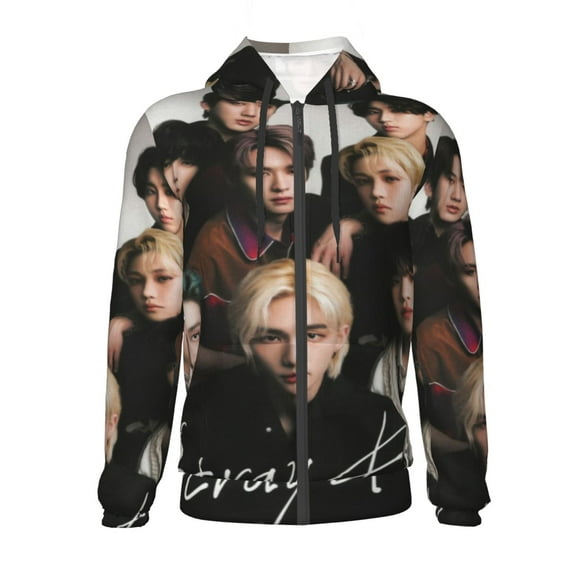 Kids Stray Kids Pullover Hoodie With Zipper Casual Hooded Sweatshirts with Pocket For Boys Girls