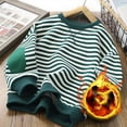 thumbnail image 1 of Kids Striped Hoodie Long Sleeve Crew Neck Thickened Pullover for Boys and Girls, Casual Fashion Wear with Soft Breathable Fabric, Ideal for Daily Activities and Outdoor Play, 1 of 7