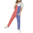 thumbnail image 1 of Kids Striped Jumpsuits Girls Spaghetti Strap Wide Leg Jumpsuit Overalls Jumpers with Pocket Summer Casual Outfits for Girl, Blue, 11 Years, 1 of 7