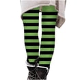 thumbnail image 1 of Kids Striped Leggings, Halloween Stretchy Knit Elastic Waist Tight Pants for Costume Party Dress-up Green 6 Years, 1 of 6