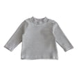 thumbnail image 1 of Kids Striped Long Sleeve Base Layer Tops Mock Neck Soft Stretchy Knit Pullover Slim Fitting Basic Undershirt for Fall Winter Boys Girls Daily Wear 2-3Y, 1 of 5