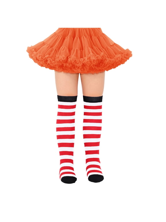 Kids Striped Over Knee Stockings Fun Circus Stripe Stockings Party Colourful Party Stockings Kids Fun