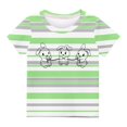 thumbnail image 1 of Kids Striped Shirts for Girls Boys Summer Short Sleeve Casual Tops Lightweight Comfy Graphic Tees Cute T Shirt, Green, 4 Years, 1 of 3