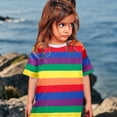 thumbnail image 1 of Kids Striped T Shirt – Short Sleeve Colorful Tee in Sizes 100-160, Soft Casual Summer Top for Boys and Girls, Comfortable Crew Neck Shirt for 1-13 Years, 1 of 3