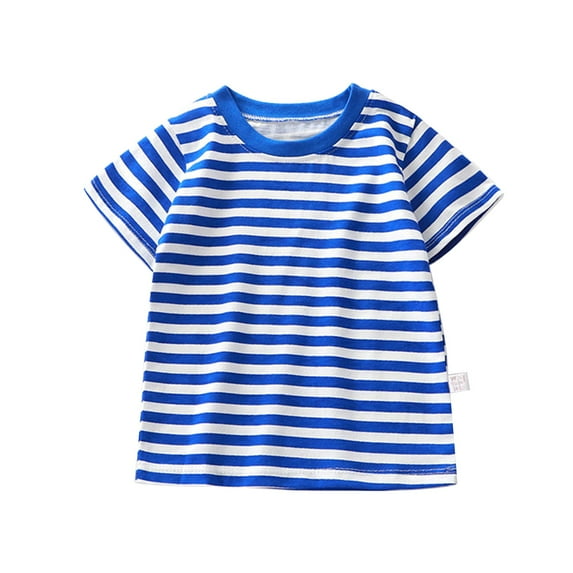 Kids Striped T-Shirt,Short Sleeve,Crew Neck,Boy Girls Summer Tee Top 6M‐6T Infant Baby Color Block Basic T-Shirts for Summer