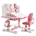 thumbnail image 1 of Rlietter Kids Study Desk & Chair Set Ergonomic Adjustable Height 0-50° Tilt Desktop Spacious Surface with Drawer & Hook Sturdy Metal Frame, 1 of 9
